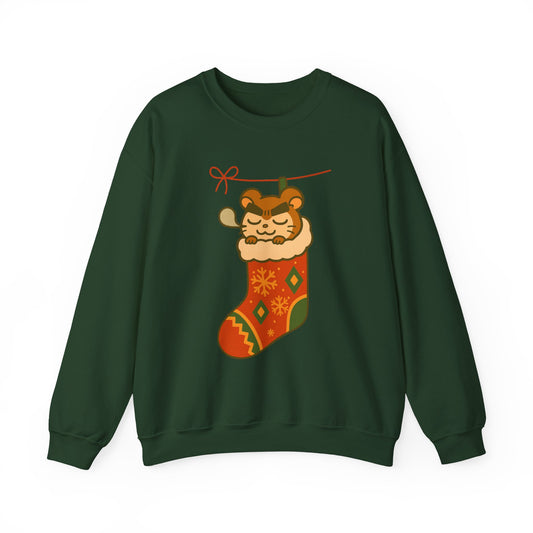 Chibi Hamster in Stocking — Holiday Crewneck