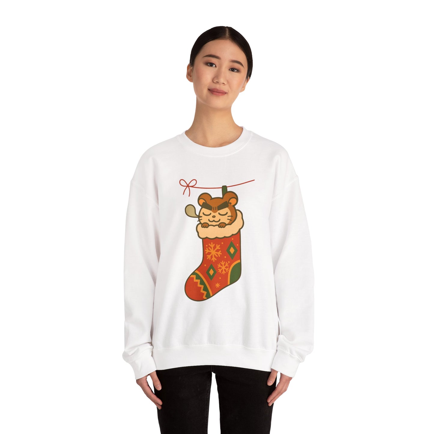 Chibi Hamster in Stocking — Holiday Crewneck