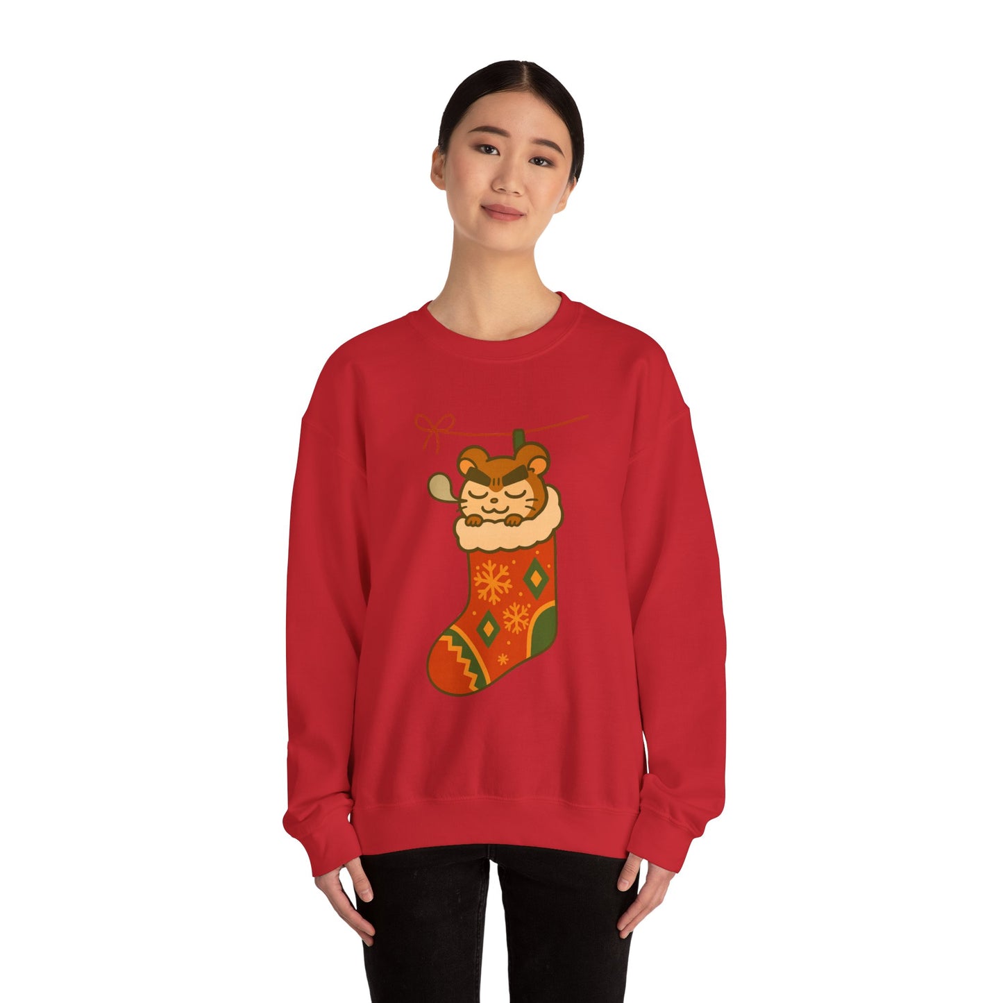 Chibi Hamster in Stocking — Holiday Crewneck