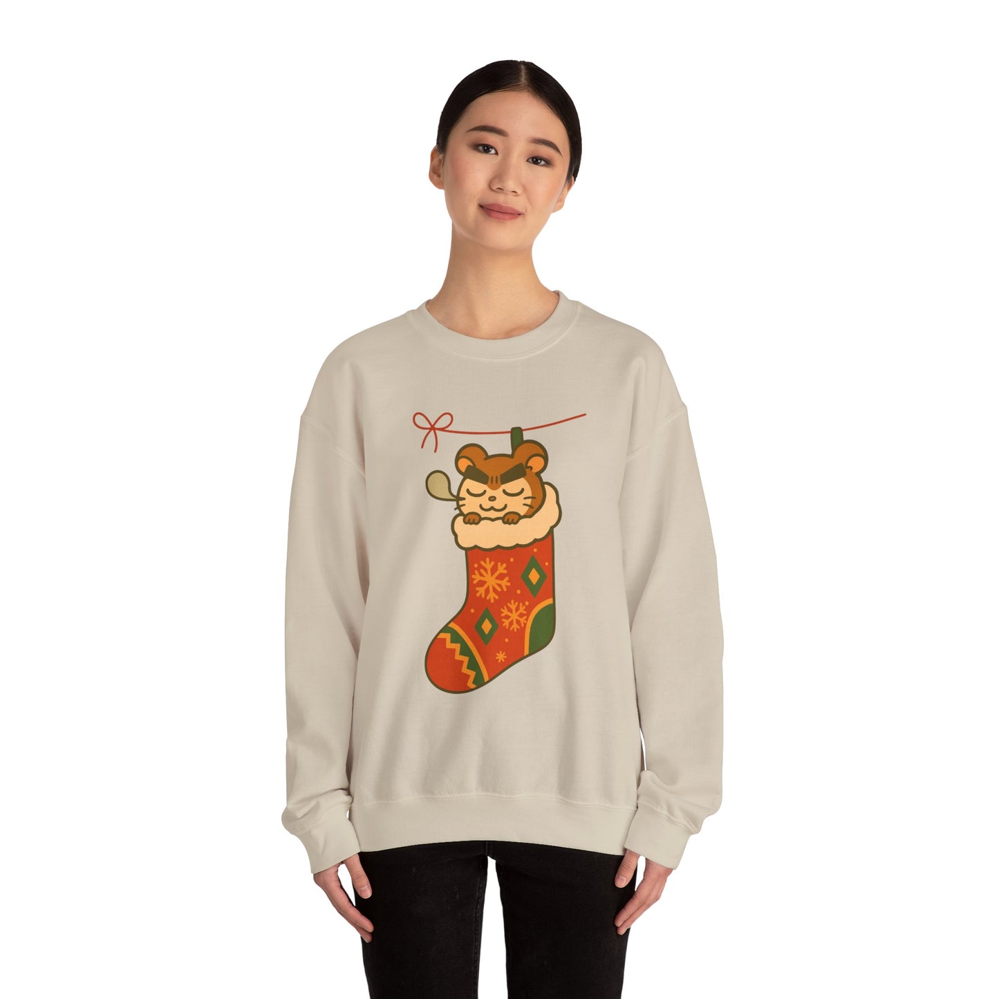 Chibi Hamster in Stocking — Holiday Crewneck