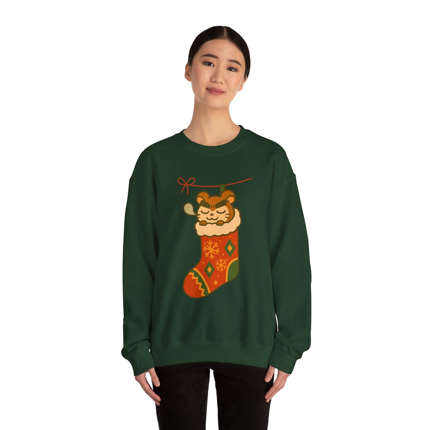 Chibi Hamster in Stocking — Holiday Crewneck