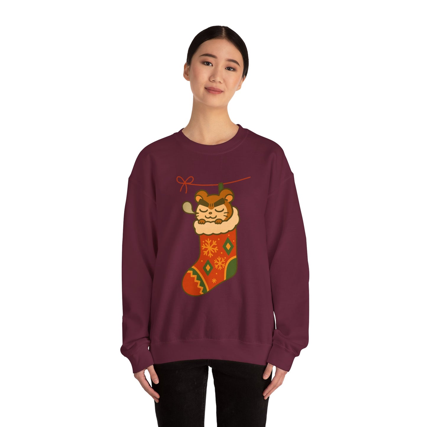 Chibi Hamster in Stocking — Holiday Crewneck