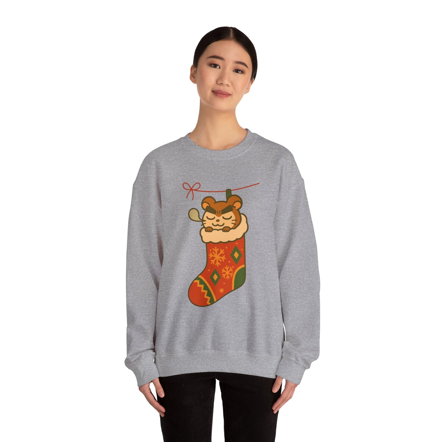 Chibi Hamster in Stocking — Holiday Crewneck