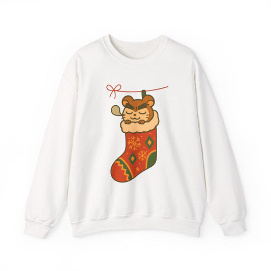 Chibi Hamster in Stocking — Holiday Crewneck